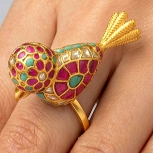Silver Chidiya Statement Ring